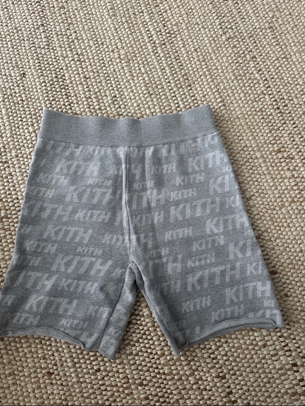 Kith Gray Logo Knit Shorts, size XS